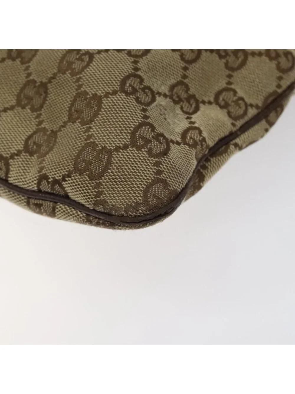 Authentic GUCCI GG Canvas Shoulder Bag Beige Silver 113013 - Picture 6 of 16
